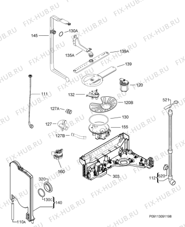 Взрыв-схема посудомоечной машины Rex Electrolux TT892A++ - Схема узла Hydraulic System 272