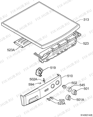 Взрыв-схема стиральной машины Zanussi Electrolux FA5423 - Схема узла Command panel 037