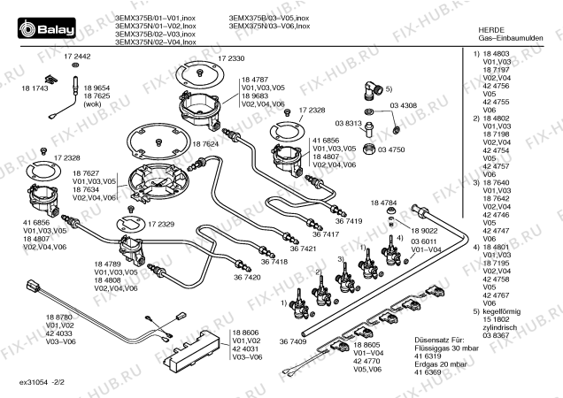 Схема №2 3EMX375N с изображением Инструкция по эксплуатации для духового шкафа Bosch 00587956