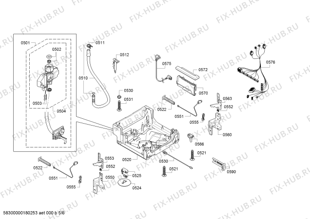 Схема №4 3VT530XA с изображением Передняя панель для посудомойки Bosch 00708162