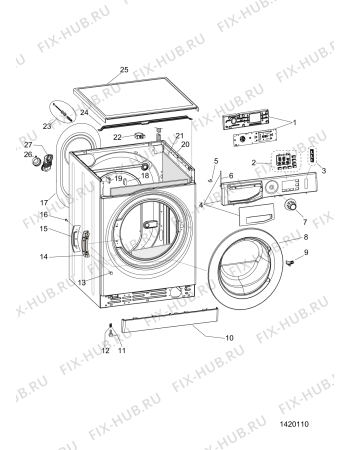 Схема №2 NM11825SSAEU (F155852) с изображением Декоративная панель для стиральной машины Indesit C00536872