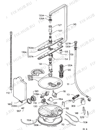 Взрыв-схема посудомоечной машины Zanussi ZW108 - Схема узла Hydraulic System 272