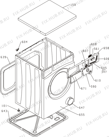 Схема №1 WA62141 (101570, PS23/140) с изображением Обшивка для стиралки Gorenje 106517