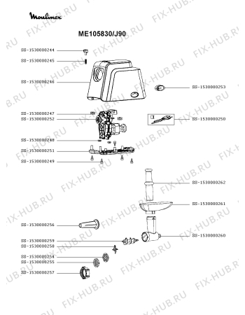 Схема №1 ME105830/J90 с изображением Микронасадка для электрошинковки Moulinex SS-1530000256