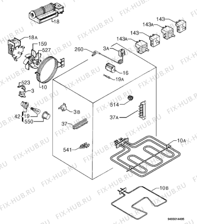 Взрыв-схема плиты (духовки) Privileg 481574_30299 - Схема узла Electrical equipment 268