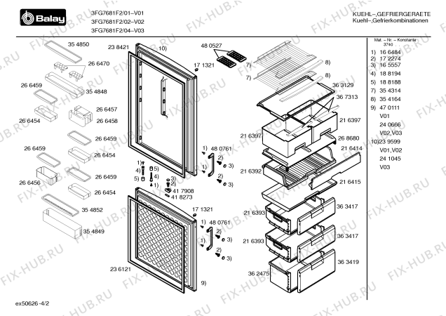 Схема №2 3FG5682F2 с изображением Дверь для холодильника Bosch 00241045