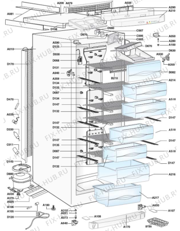 Взрыв-схема холодильника Asko F2285NFS(170578, GCS29NFH) - Схема узла 05