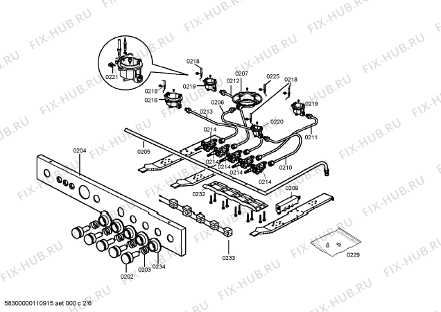 Схема №4 HSH235056B с изображением Варочная панель для электропечи Bosch 00219656