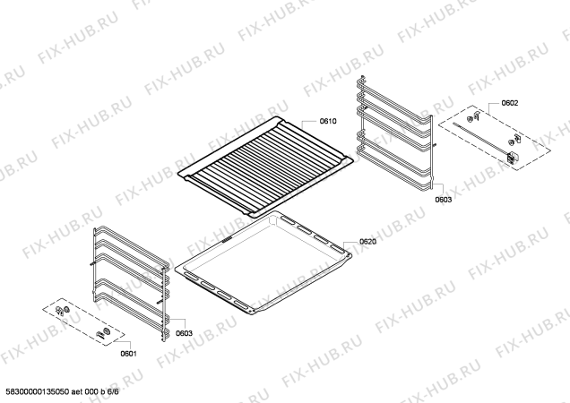 Взрыв-схема плиты (духовки) Siemens HE63AB520 - Схема узла 06