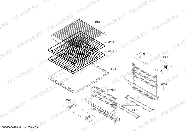 Взрыв-схема плиты (духовки) Bosch HBA63R252B Bosch - Схема узла 06