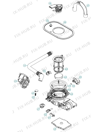 Взрыв-схема посудомоечной машины Asko D5545 FI NO   -Titanium (354392, DW90.2) - Схема узла 04