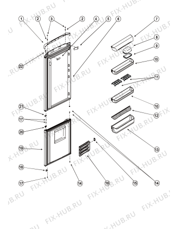 Схема №3 MB1167NF (F030935) с изображением Корпусная деталь для холодильной камеры Indesit C00854228