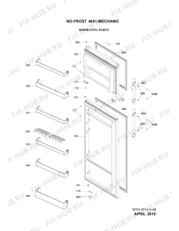 Схема №2 WTH4714 A+M с изображением Заглушка для холодильника Whirlpool 482000090438