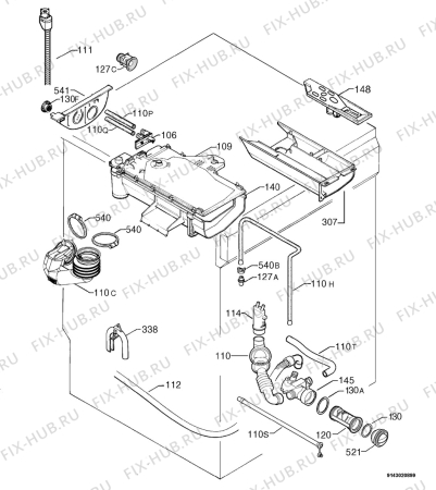 Взрыв-схема стиральной машины Electrolux EWW1440 - Схема узла Hydraulic System 272