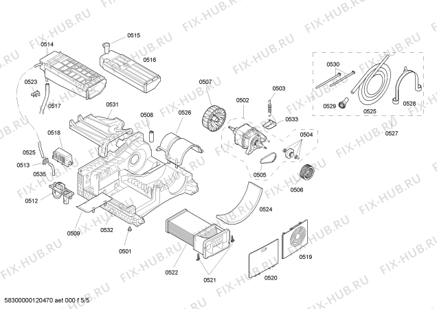 Взрыв-схема сушильной машины Bosch WTE86176 - Схема узла 05