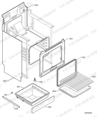 Взрыв-схема плиты (духовки) Electrolux EKM6709 - Схема узла Housing 001