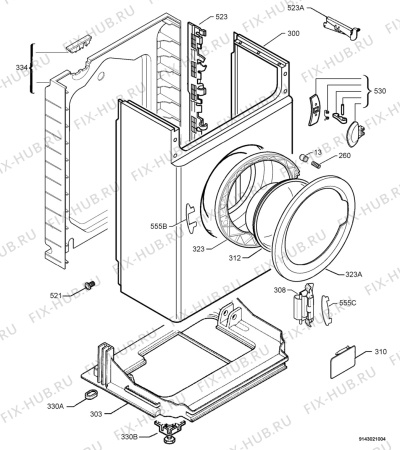 Взрыв-схема стиральной машины Electrolux EWS1005 - Схема узла Housing 001