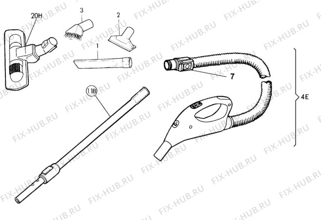 Взрыв-схема пылесоса Electrolux Z5248 - Схема узла Accessories