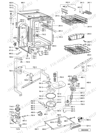 Схема №2 400 270 50 DWF 415 W с изображением Обшивка для электропосудомоечной машины Whirlpool 481245371627