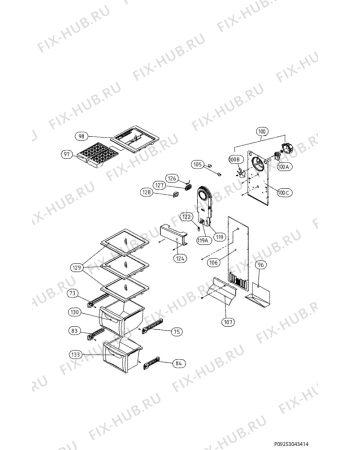 Взрыв-схема холодильника Electrolux ENL62610S - Схема узла Internal parts freezer