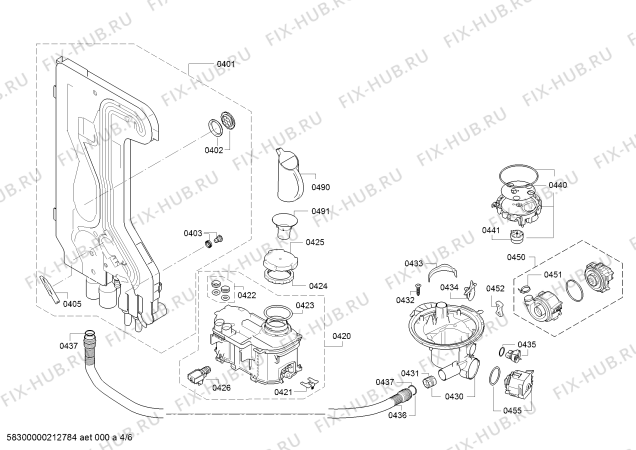 Схема №4 CG4A05V9 с изображением Силовой модуль запрограммированный для посудомойки Bosch 11020728