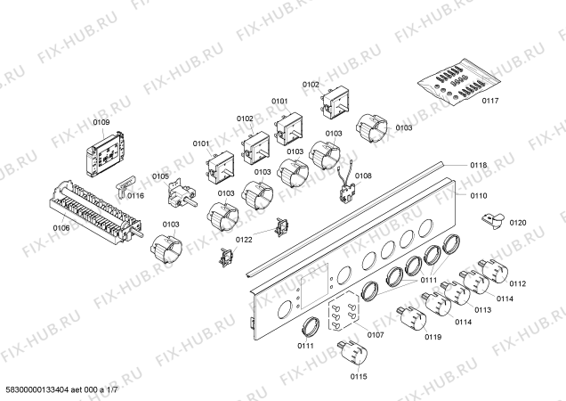 Схема №4 HLN444420X с изображением Стеклокерамика для электропечи Bosch 00681042
