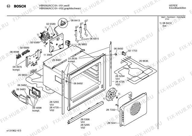 Взрыв-схема плиты (духовки) Bosch HBN566ACC - Схема узла 03