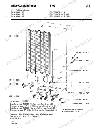 Взрыв-схема холодильника Aeg S3134-1 KG GB - Схема узла Refrigerator cooling system