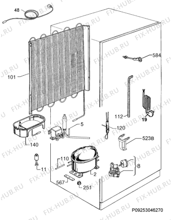 Взрыв-схема холодильника Aeg Electrolux SCS71801F0 - Схема узла Cooling system 017