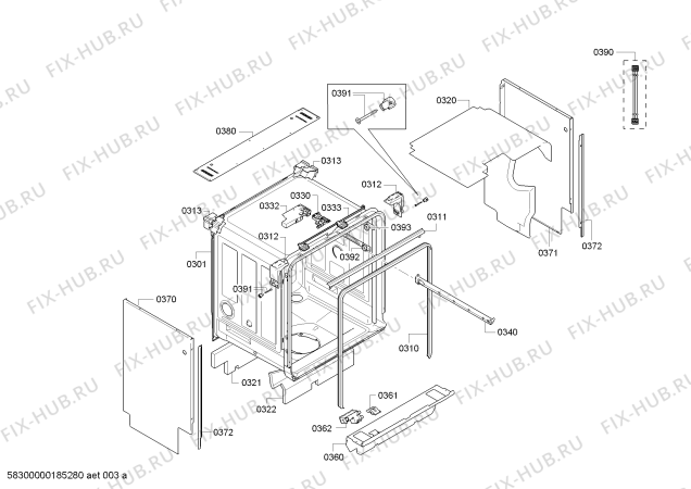 Схема №3 SN66P150GB StudioLine с изображением Набор кнопок для посудомойки Siemens 00754052