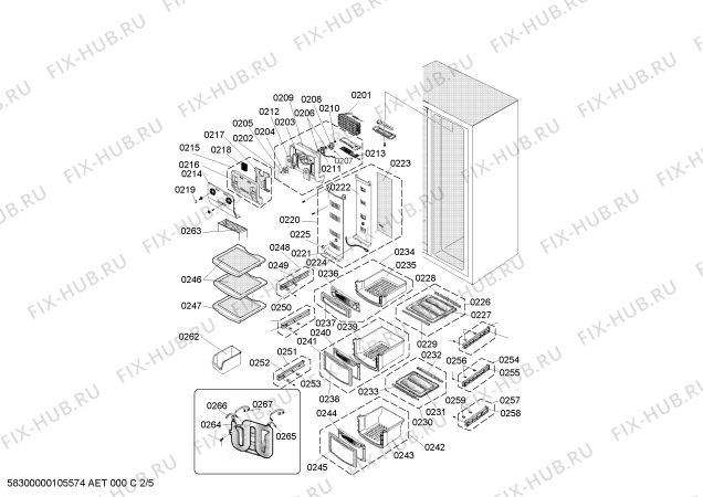 Взрыв-схема холодильника Samsung Electronics S24CHPSGQN - Схема узла 02