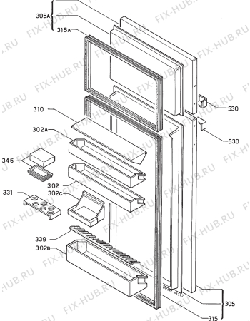 Взрыв-схема холодильника Faure FRD868W - Схема узла Door 003