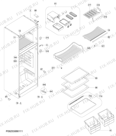 Взрыв-схема холодильника Electrolux EJF4352AOX - Схема узла Housing 001