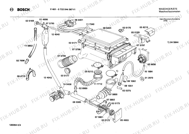 Взрыв-схема стиральной машины Bosch 0722044567 V461 - Схема узла 04