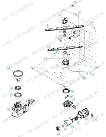 Взрыв-схема посудомоечной машины Pelgrim GVW699RVS-P01 XL NL   -Titan FI Soft (341713, DW70.3) - Схема узла 03