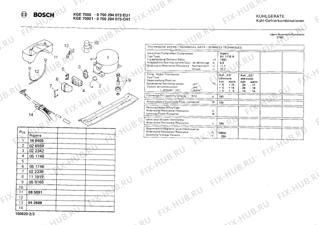 Взрыв-схема холодильника Bosch 0700294075 KGE70001 - Схема узла 02