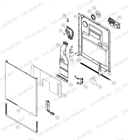 Взрыв-схема посудомоечной машины Gorenje D5253 XL FI DK   -Titan FI Soft (900001391, DW70.3) - Схема узла 05