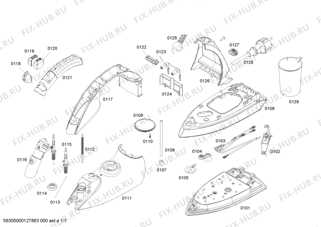 Схема №1 TDA8326 sensixx comfort с изображением Канистра для утюга (парогенератора) Bosch 00667686