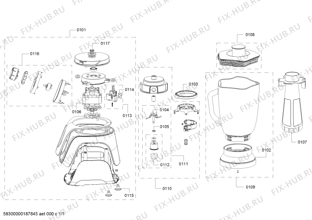 Схема №1 MMB42G1B с изображением Переключатель для составляющей Bosch 12009121