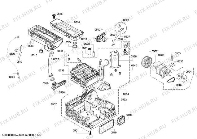 Взрыв-схема сушильной машины Bosch WTW86561IT - Схема узла 05