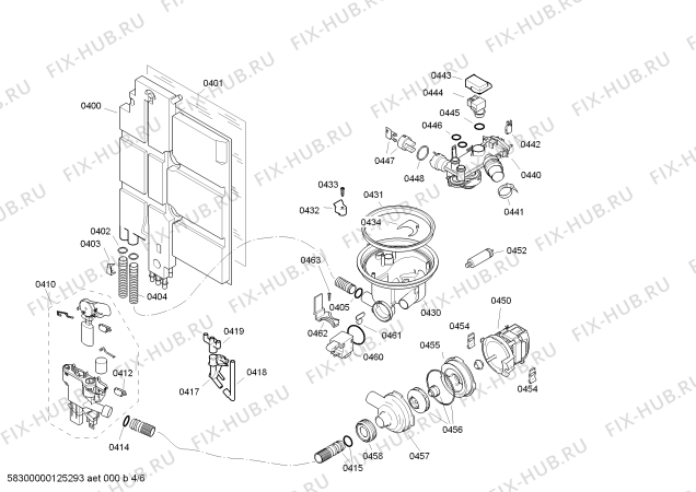 Схема №5 SGS46M62AU с изображением Модуль управления для посудомоечной машины Bosch 00642545