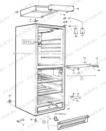 Взрыв-схема холодильника Electrolux TR1054SLG - Схема узла C10 Cabinet