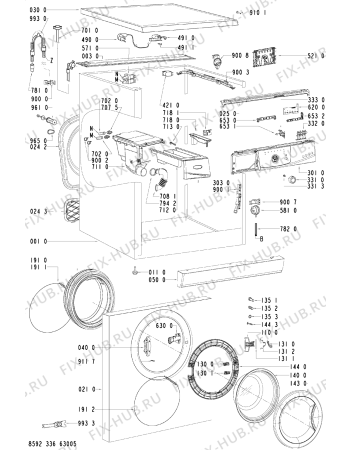 Схема №1 AWO/D 4305 с изображением Крышка для стиралки Whirlpool 481244218046