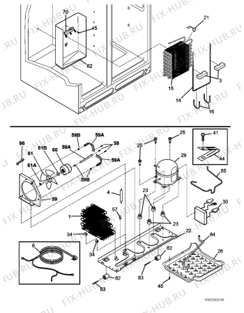 Взрыв-схема холодильника Electrolux ENL62981XX3 - Схема узла Cooling system 017