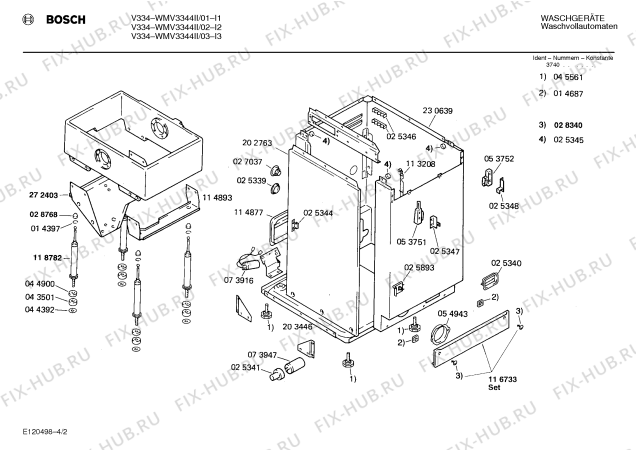 Взрыв-схема стиральной машины Bosch WMV3344II V334 - Схема узла 02