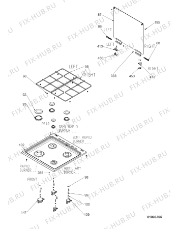 Схема №1 ACM 6611 G/IX с изображением Пламярассекатель для духового шкафа Whirlpool 482000017716