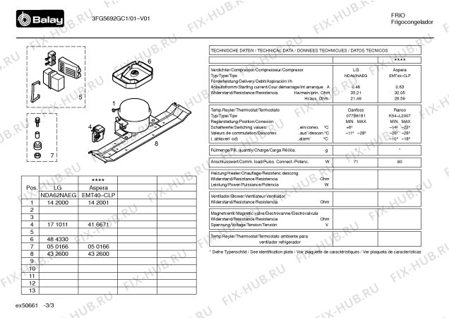 Взрыв-схема холодильника Balay 3FG5692GC1 - Схема узла 03