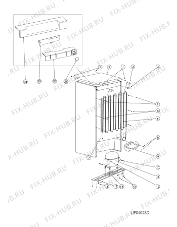 Взрыв-схема холодильника Indesit DF4180E (F102233) - Схема узла