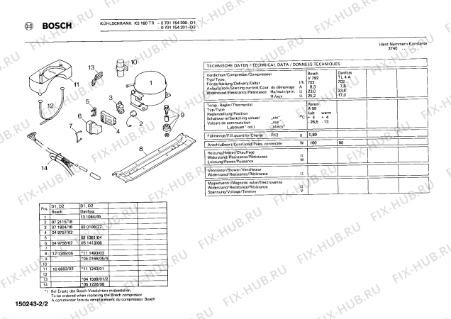 Взрыв-схема холодильника Bosch 0701154201 KS160TR - Схема узла 02