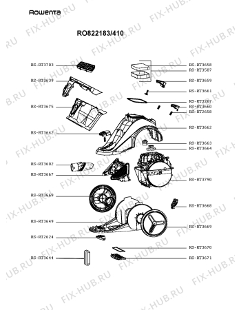 Схема №2 RO822183/410 с изображением Индуктор для электропылесоса Rowenta RS-RT3791